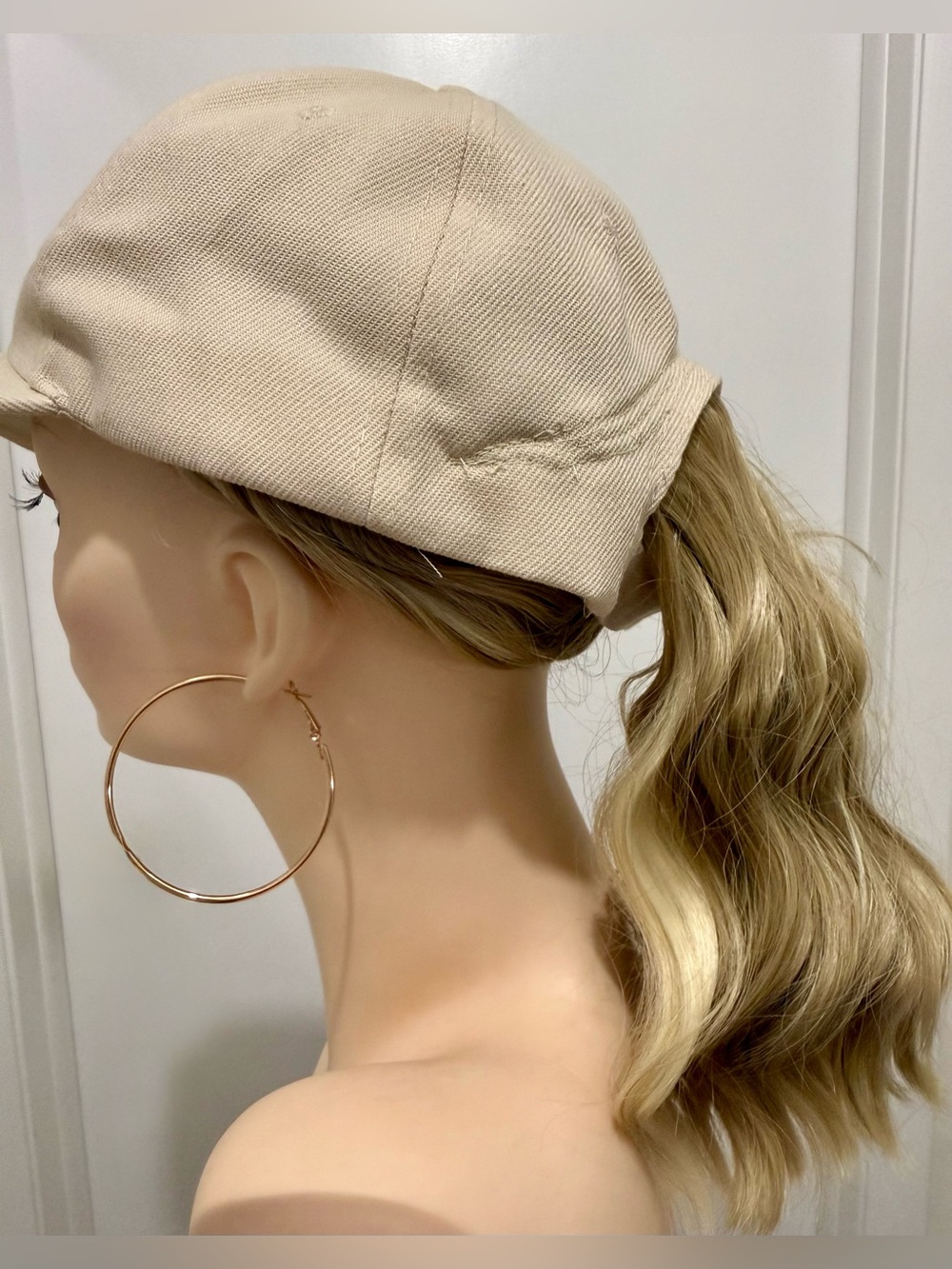 HAT HAIR, Blonde with Beige Cap - Picture 2 of 10